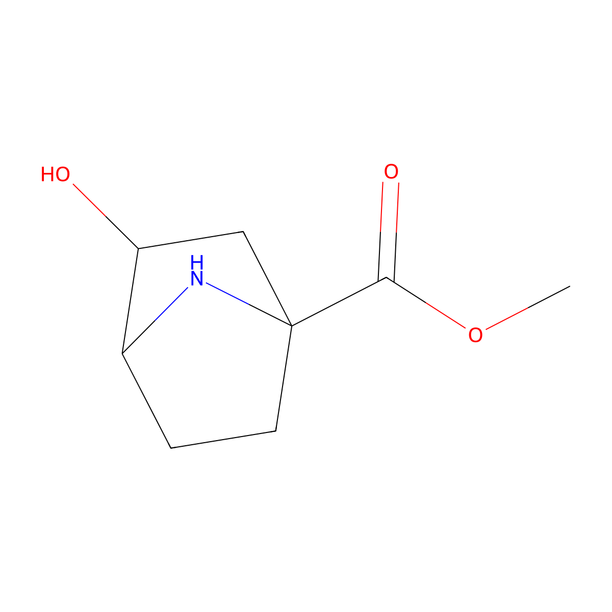 Methyl 3-hydroxy-7-azabicyclo[2.2.1]heptane-1-carboxylate molecular structure, CAS 1822578-45-9