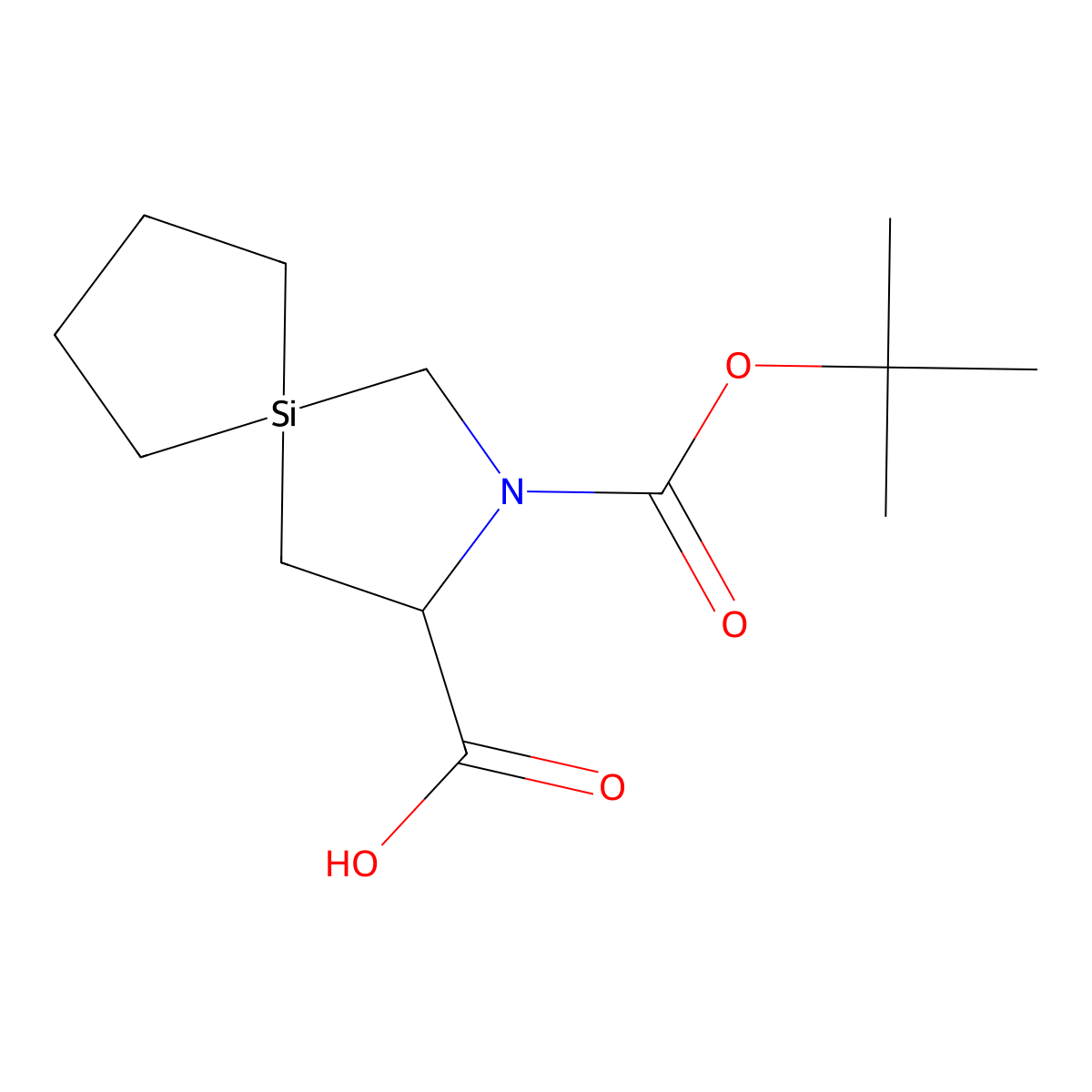 2-[(Tert-butoxy)carbonyl]-2-aza-5-silaspiro[4.4]nonane-3-carboxylicacid molecular structure, CAS 1822578-58-4