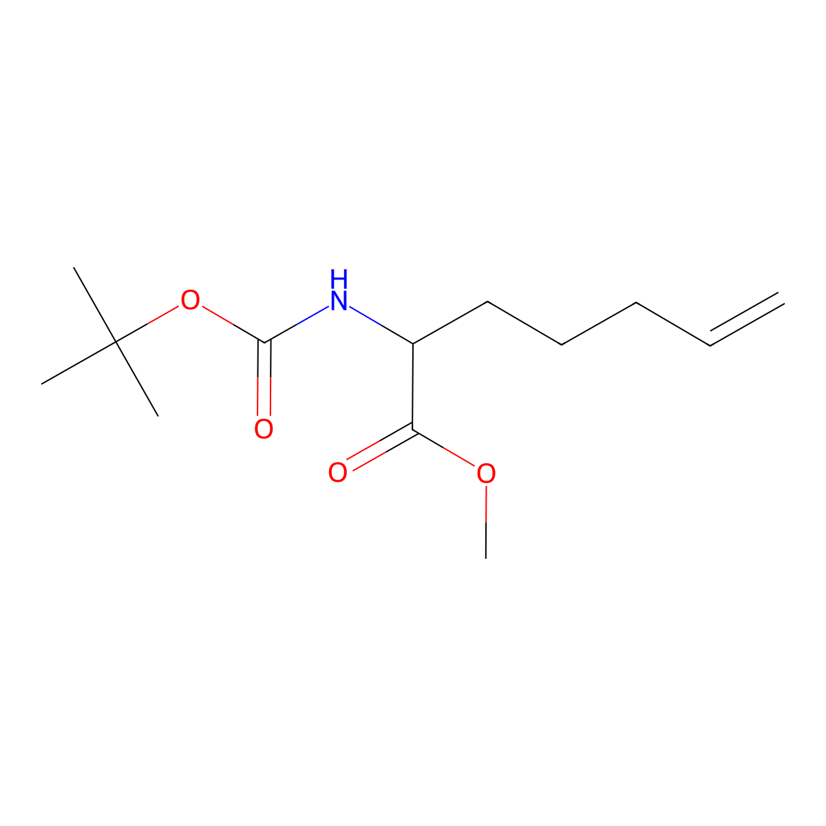 Methyl 2-{[(tert-butoxy)carbonyl]amino}hept-6-enoate molecular structure, CAS 1822580-21-1
