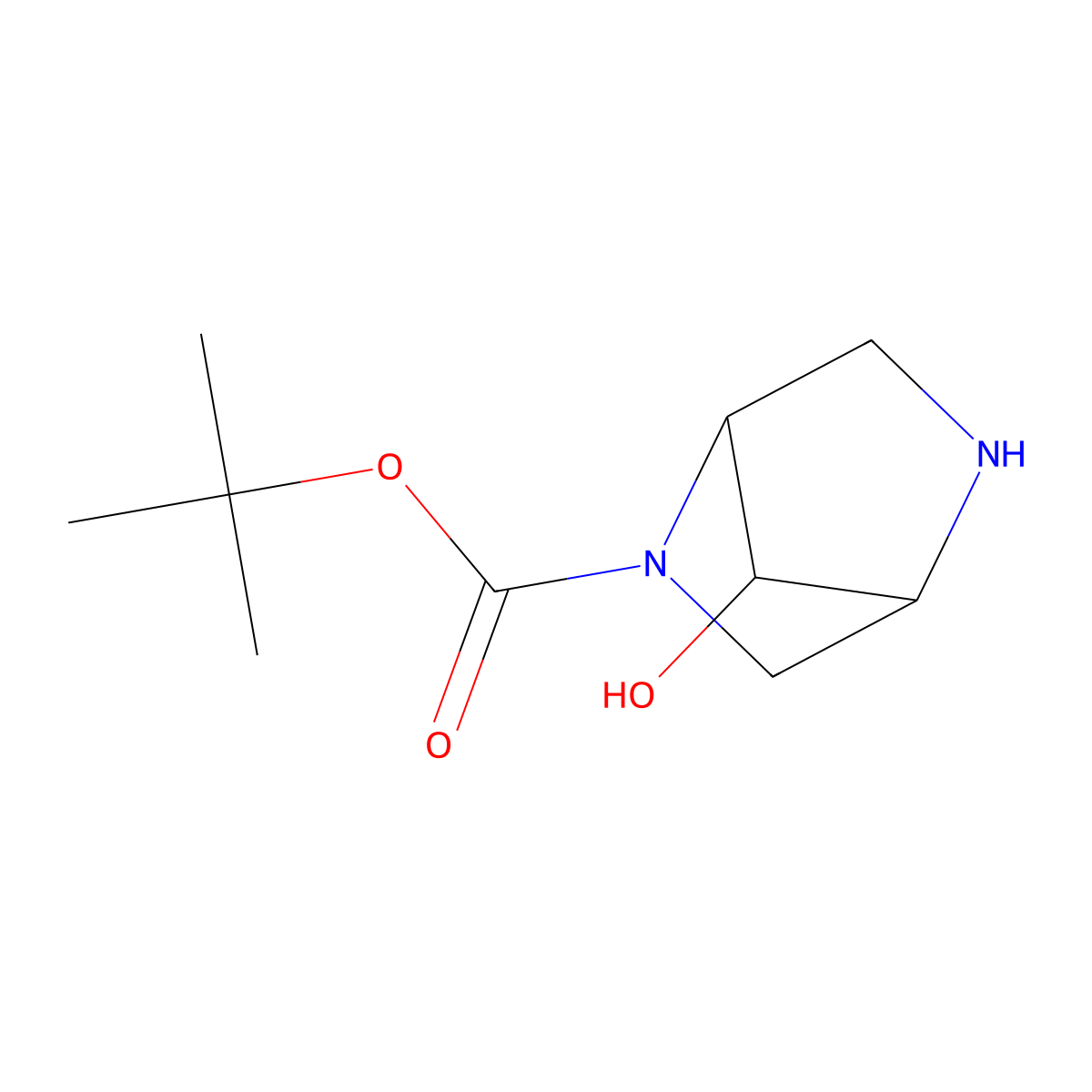 Tert-butyl 7-hydroxy-2,5-diazabicyclo[2.2.1]heptane-2-carboxylate molecular structure, CAS 1822580-98-2