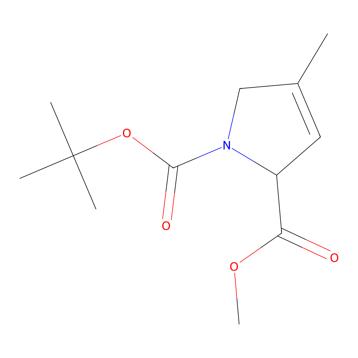 1-tert-butyl 2-methyl 4-methyl-2,5-dihydro-1H-pyrrole-1,2-dicarboxylate molecular structure, CAS 1822582-19-3