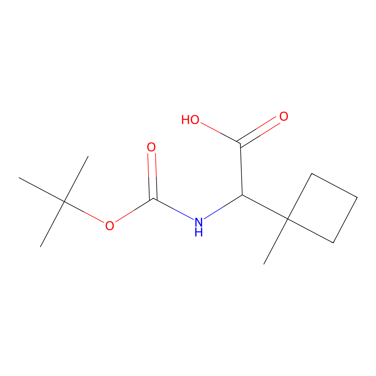 2-{[(Tert-butoxy)carbonyl]amino}-2-(1-methylcyclobutyl)acetic acid molecular structure, CAS 1822585-50-1