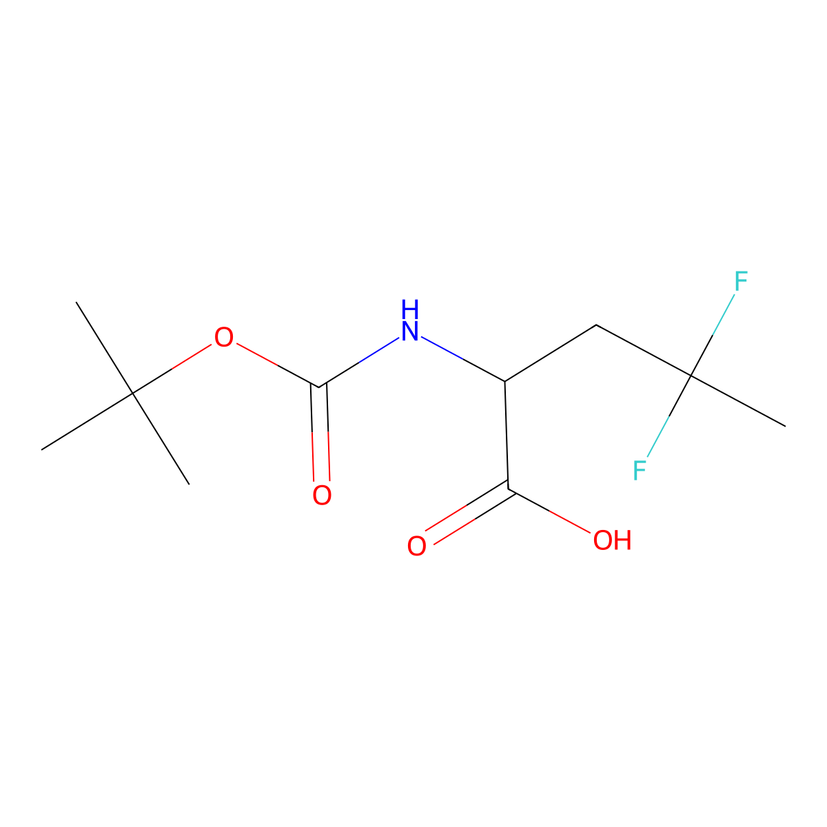 2-{[(Tert-butoxy)carbonyl]amino}-4,4-difluoropentanoic acid molecular structure, CAS 1822586-02-6