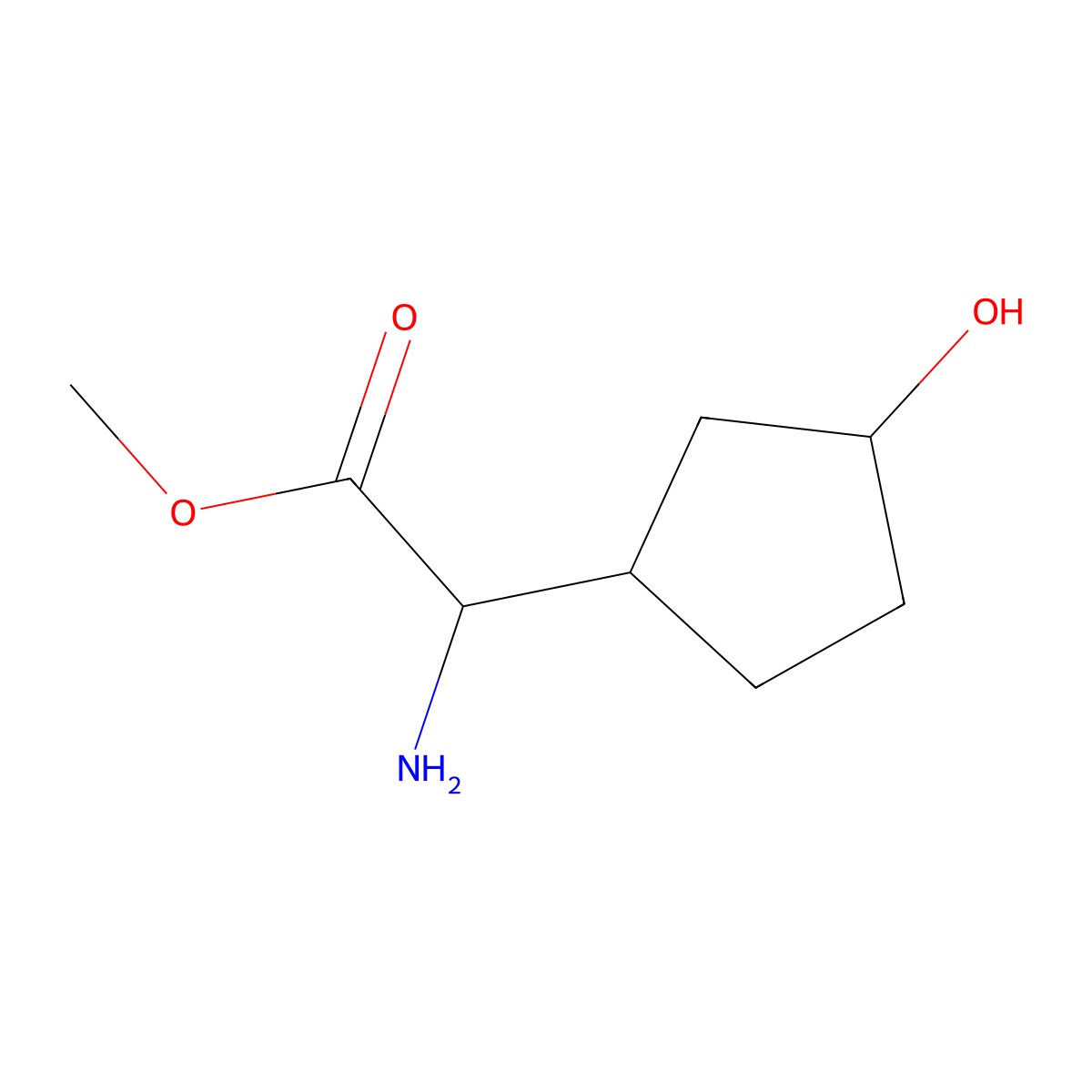 Methyl 2-amino-2-(3-hydroxycyclopentyl)acetate molecular structure, CAS 1822587-79-0