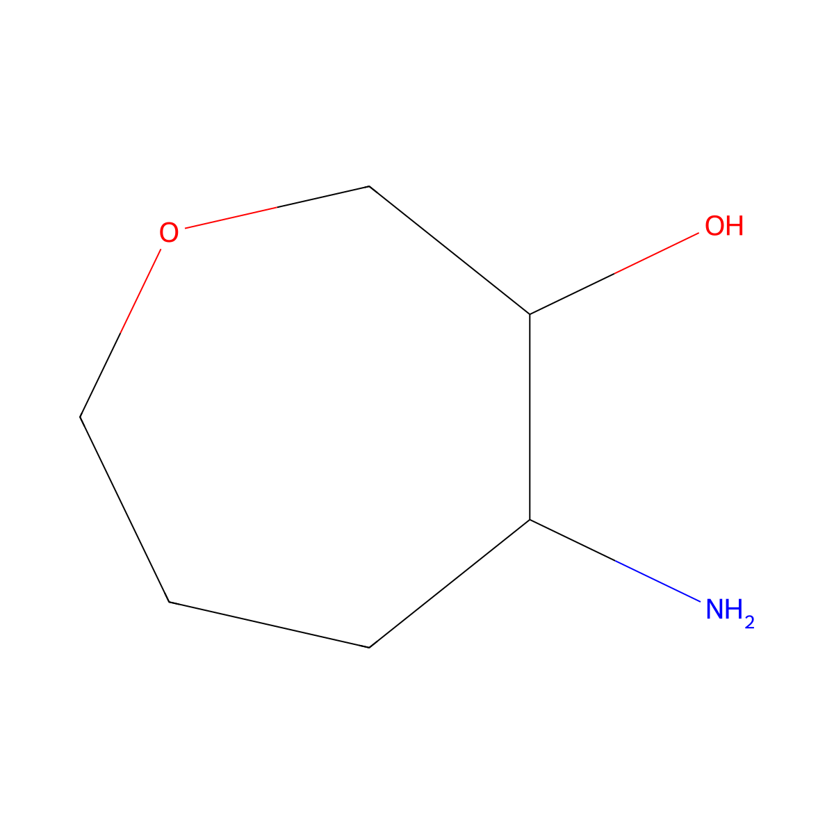 4-Aminooxepan-3-ol molecular structure, CAS 1822587-82-5