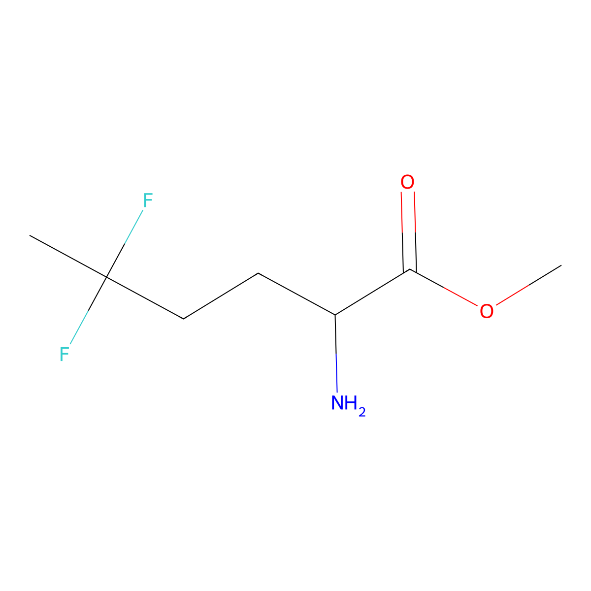 Methyl 2-amino-5,5-difluorohexanoate molecular structure, CAS 1822588-60-2