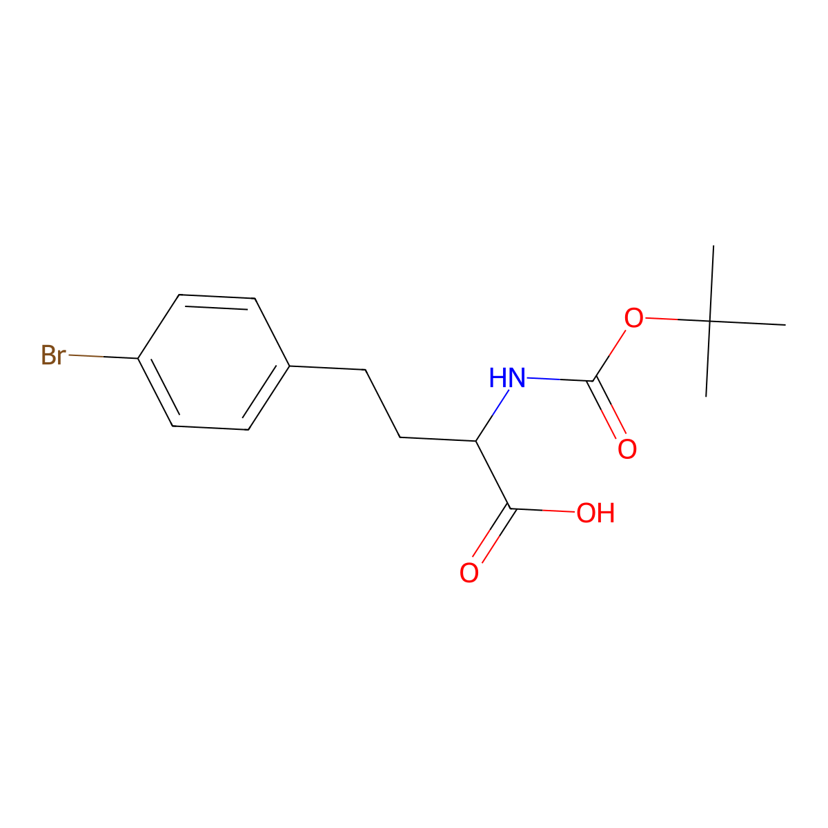 (R)-4-(4-Bromo-phenyl)-2-tert-butoxycarbonylamino-butyric acid molecular structure, CAS 1822589-12-7