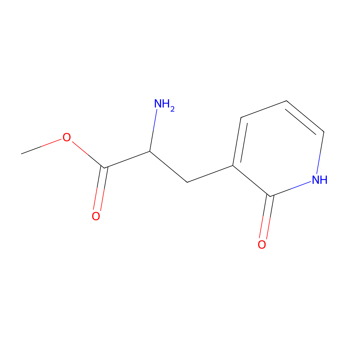 Methyl 2-amino-3-(2-hydroxypyridin-3-yl)propanoate molecular structure, CAS 1822589-31-0
