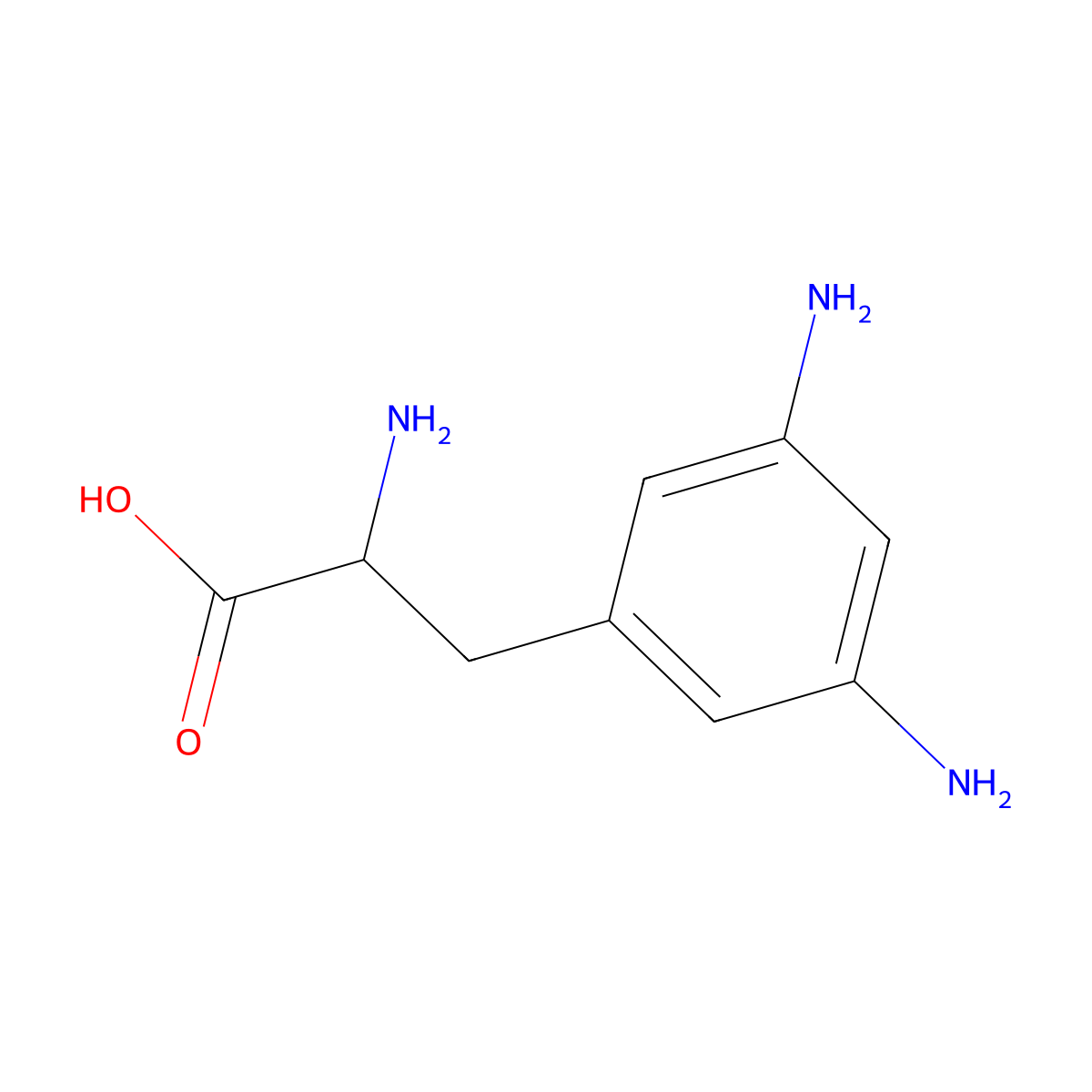 2-Amino-3-(3,5-diaminophenyl)propanoic acid molecular structure, CAS 1822591-89-8