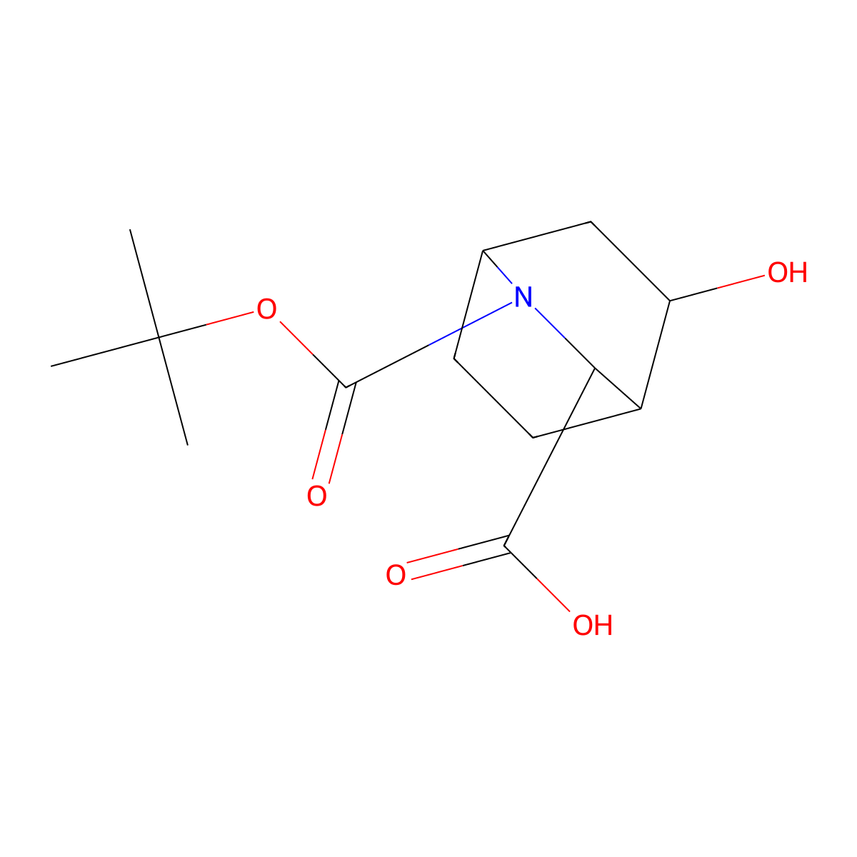 2-Tert-butoxycarbonyl-5-hydroxy-2-azabicyclo[2.2.2]octane-3-carboxylic acid molecular structure, CAS 1822593-16-7