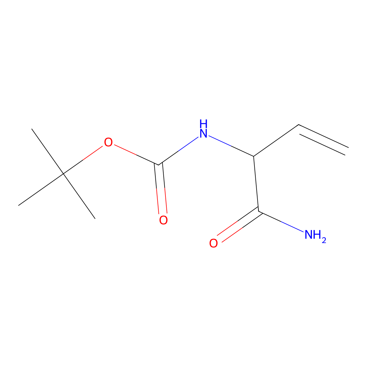 tert-Butyl (1-amino-1-oxobut-3-en-2-yl)carbamate molecular structure, CAS 1822593-18-9