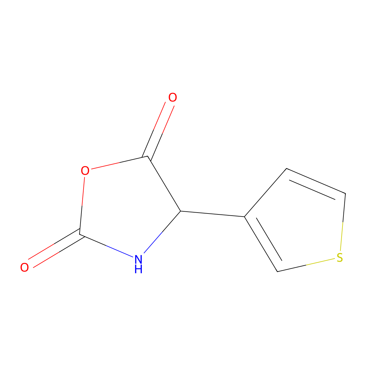 4-(3-Thienyl)oxazolidine-2,5-dione molecular structure, CAS 1822595-82-3
