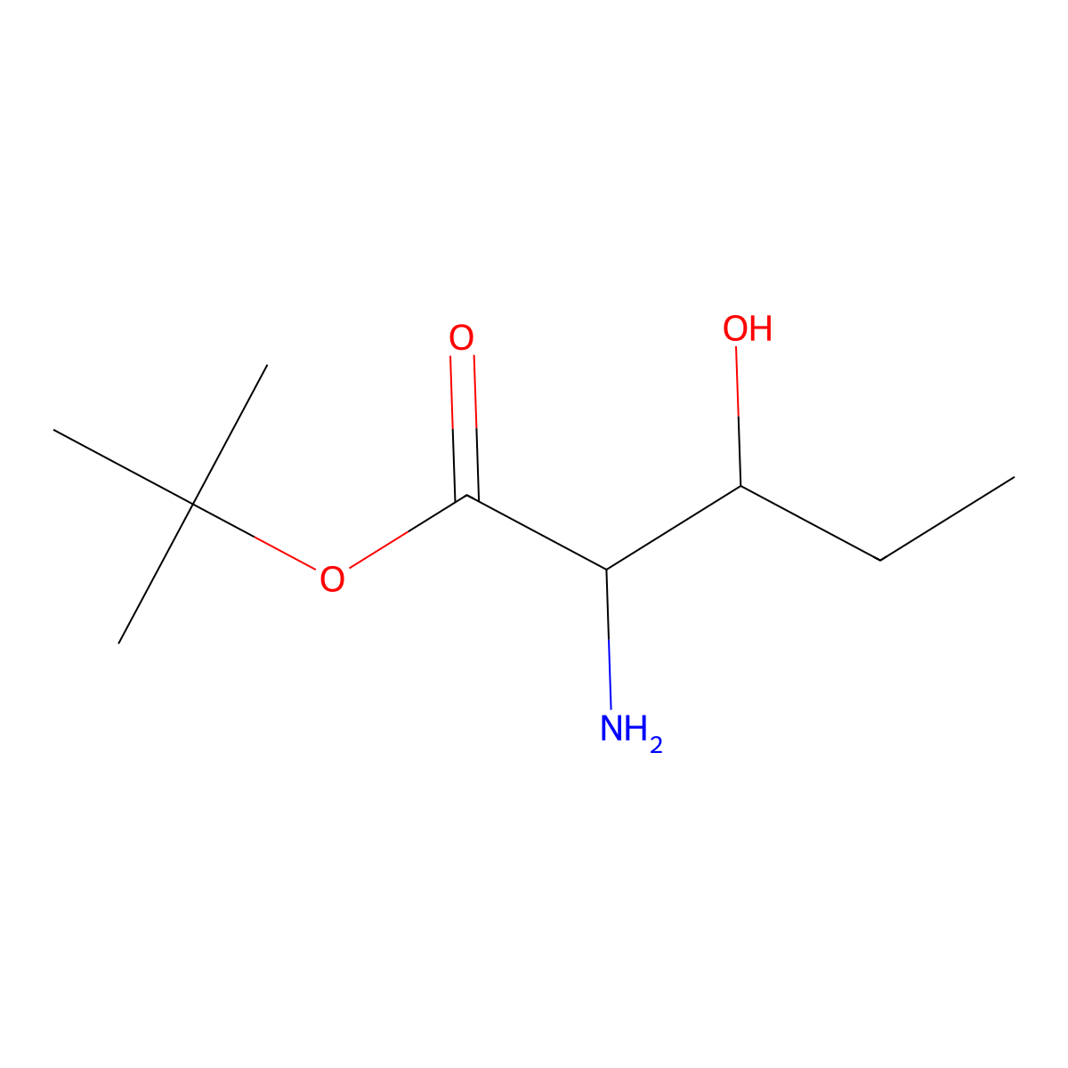 Norvaline, 3-hydroxy-, 1,1-dimethylethyl ester molecular structure, CAS 1822595-83-4