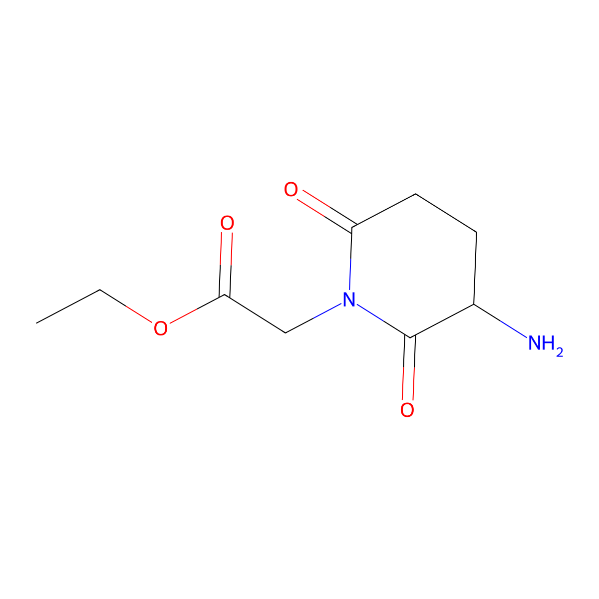 Ethyl 2-(3-amino-2,6-dioxopiperidin-1-yl)acetate molecular structure, CAS 1822596-79-1