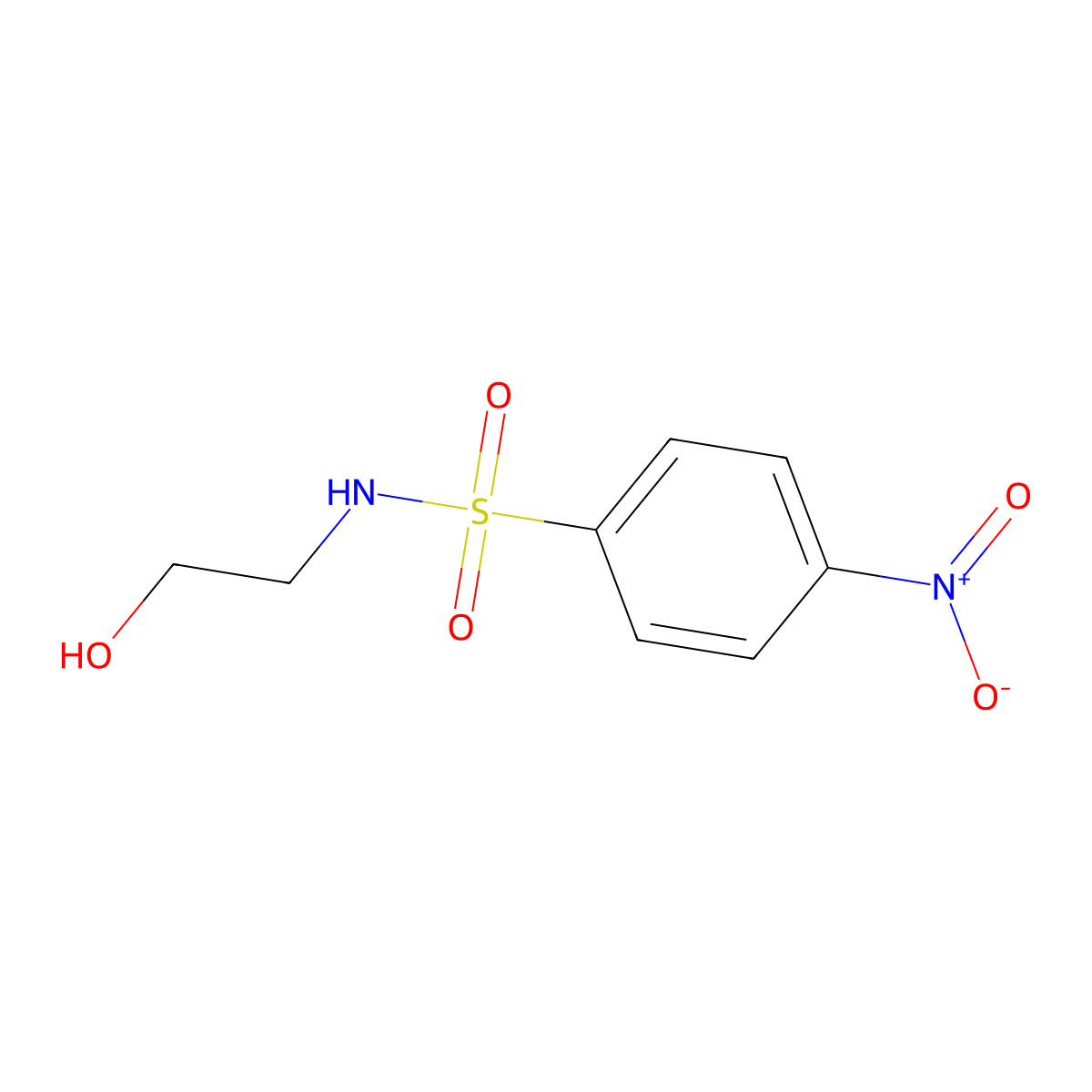 N-(2-hydroxyethyl)-4-nitrobenzenesulfonamide molecular structure, CAS 18226-05-6