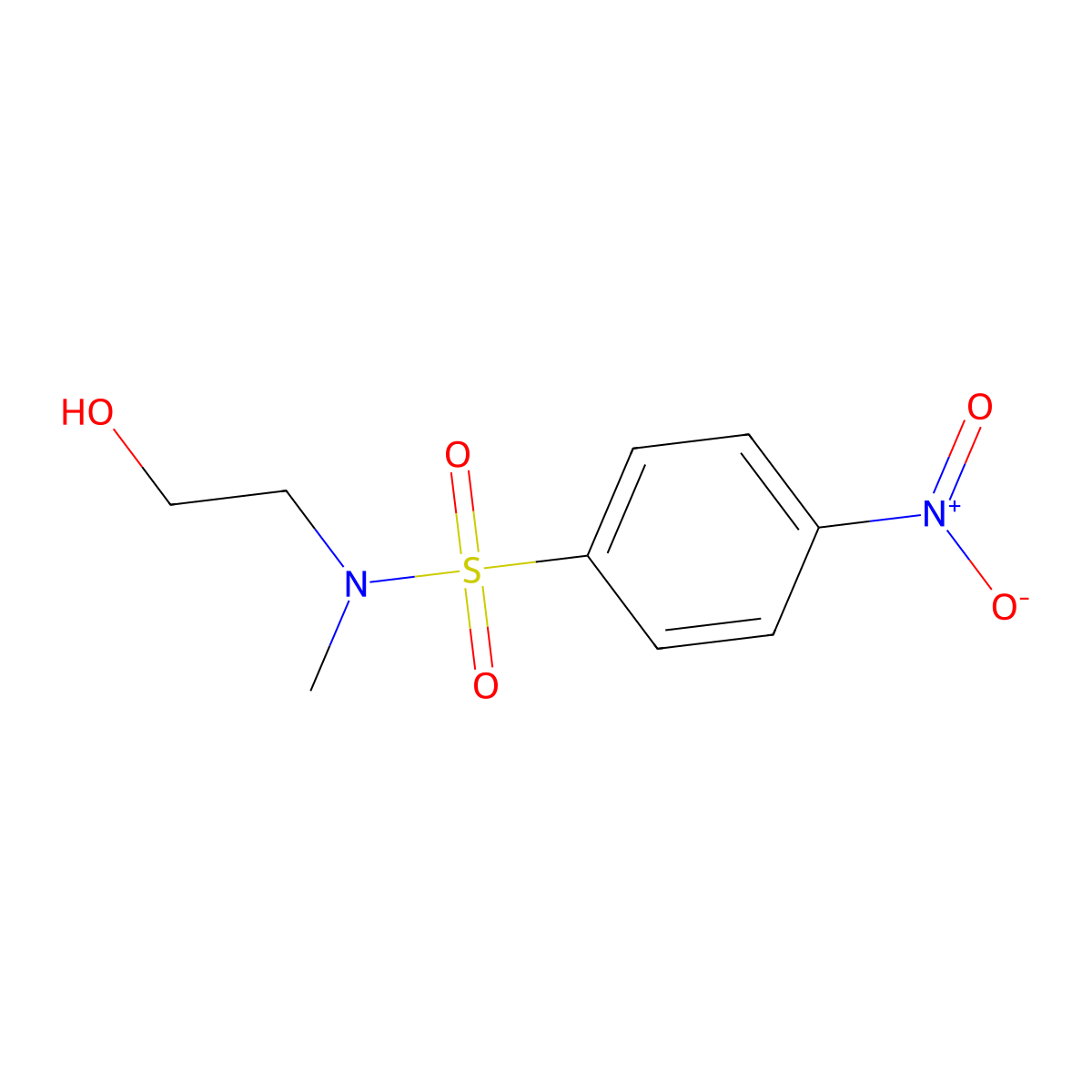N-(2-hydroxyethyl)-N-methyl-4-nitrobenzenesulfonamide molecular structure, CAS 18226-06-7