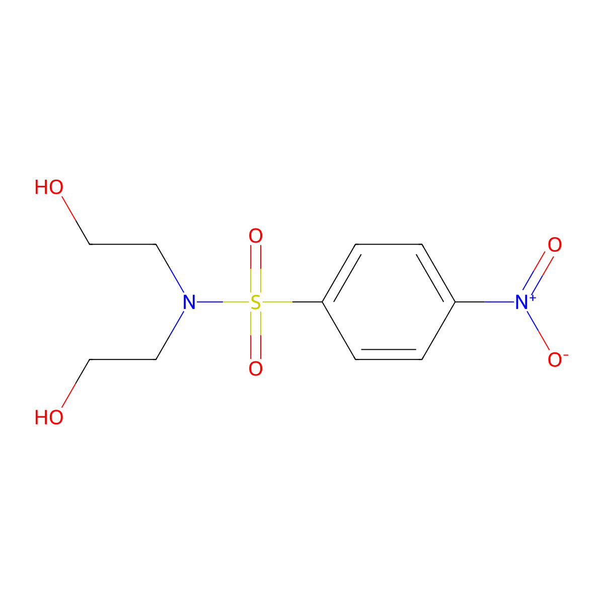 N,N-bis(2-hydroxyethyl)-4-nitrobenzenesulfonamide molecular structure, CAS 18226-07-8