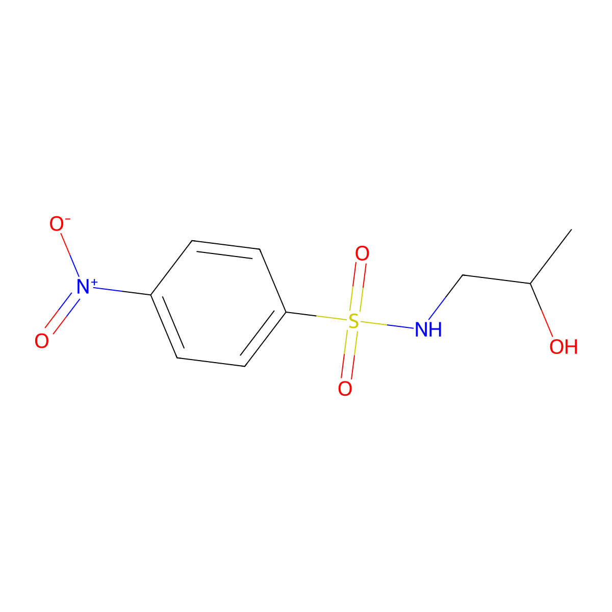 N-(2-hydroxypropyl)-4-nitrobenzenesulfonamide molecular structure, CAS 18226-09-0