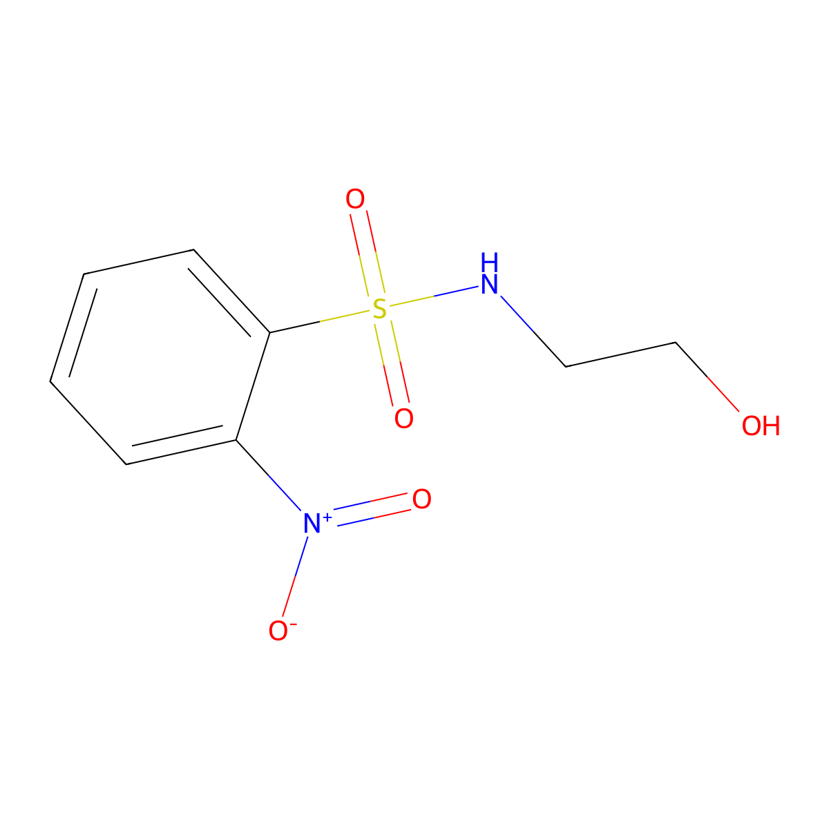 N-(2-hydroxyethyl)-2-nitrobenzenesulfonamide molecular structure, CAS 18226-11-4