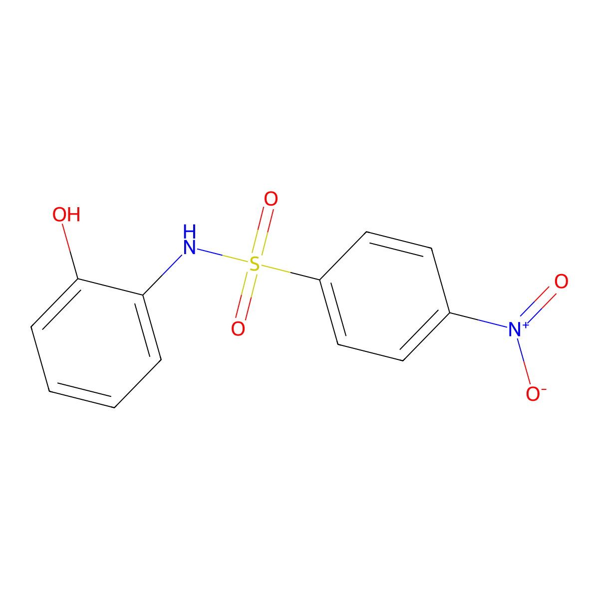 N-(2-Hydroxyphenyl)-4-nitrobenzenesulfonamide molecular structure, CAS 18226-26-1
