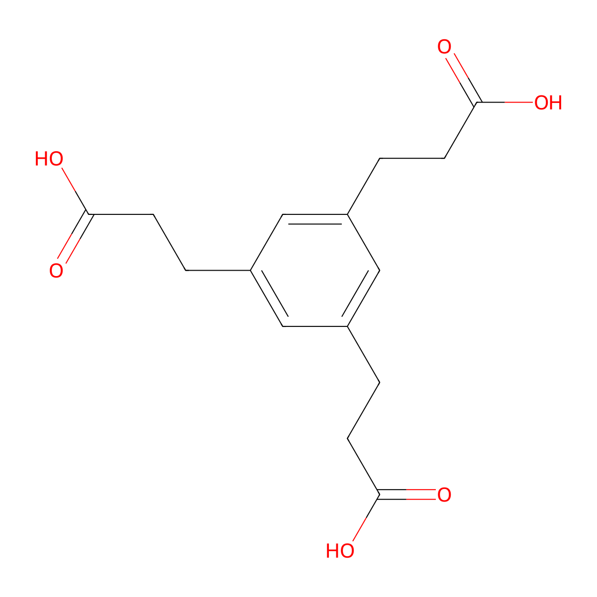 1,3,5-Benzenetripropanoic acid molecular structure, CAS 18226-49-8