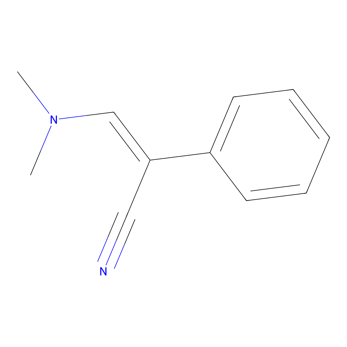 (E)-3-(dimethylamino)-2-phenylprop-2-enenitrile molecular structure, CAS 18226-50-1