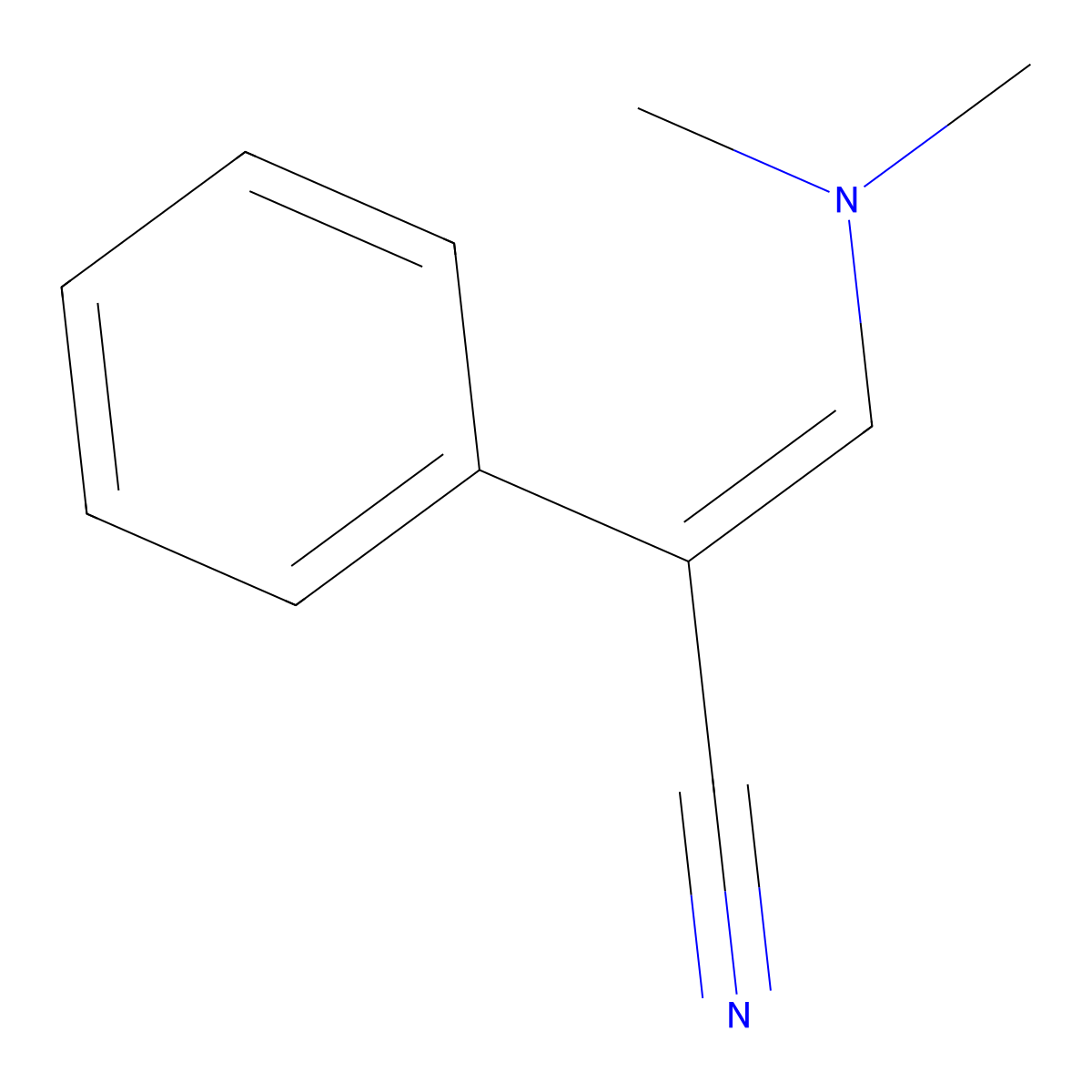 (E)-3-(dimethylamino)-2-phenylprop-2-enenitrile molecular structure, CAS 18226-50-1
