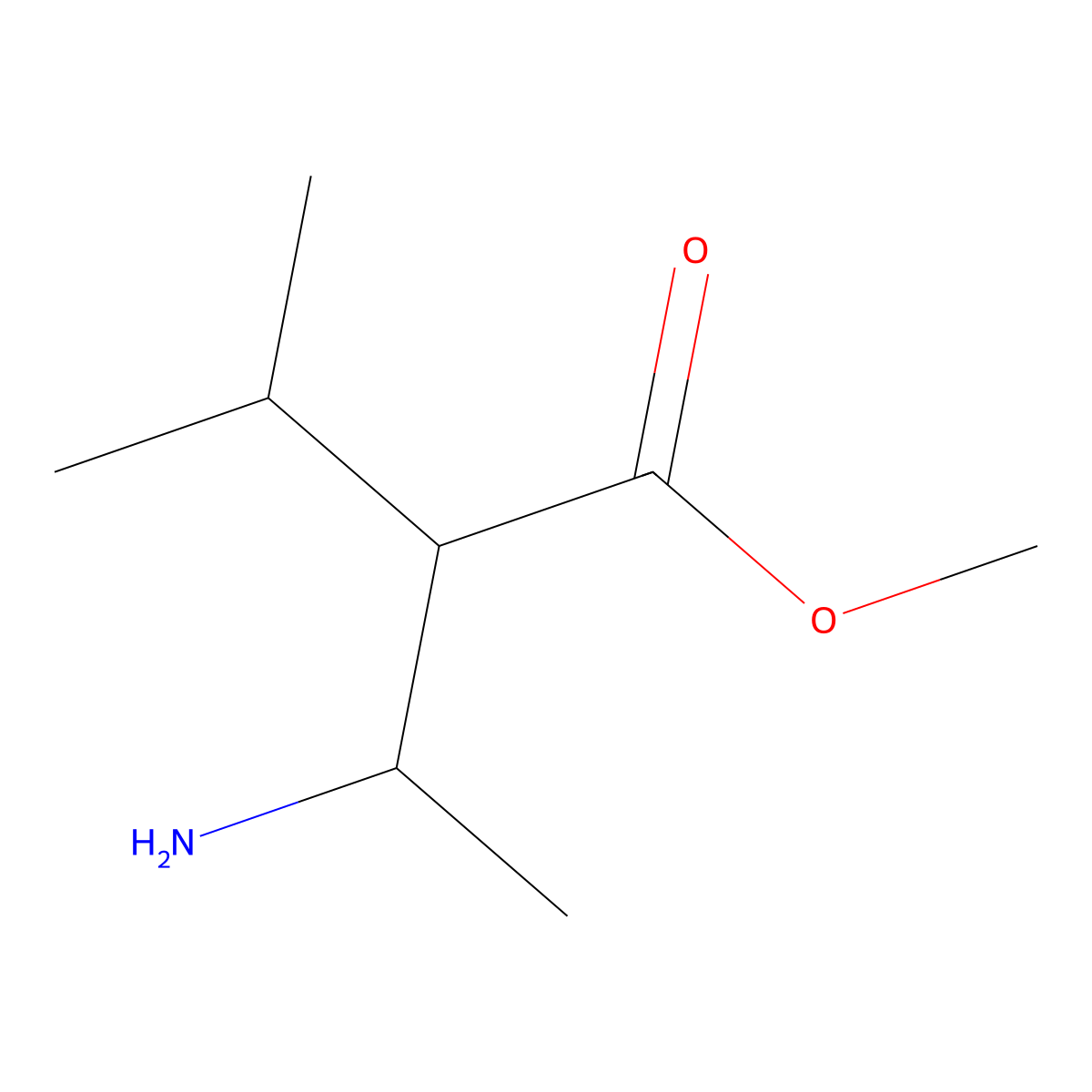 Methyl 3-amino-2-(propan-2-yl)butanoate molecular structure, CAS 1822601-21-7