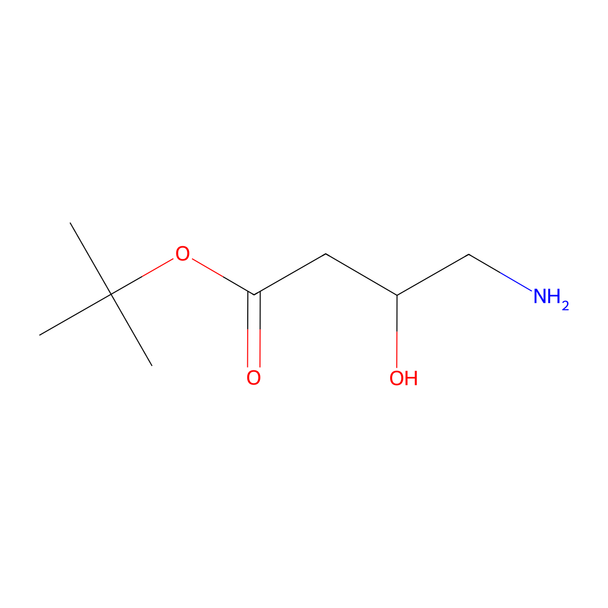Tert-butyl 4-amino-3-hydroxybutanoate molecular structure, CAS 1822602-53-8