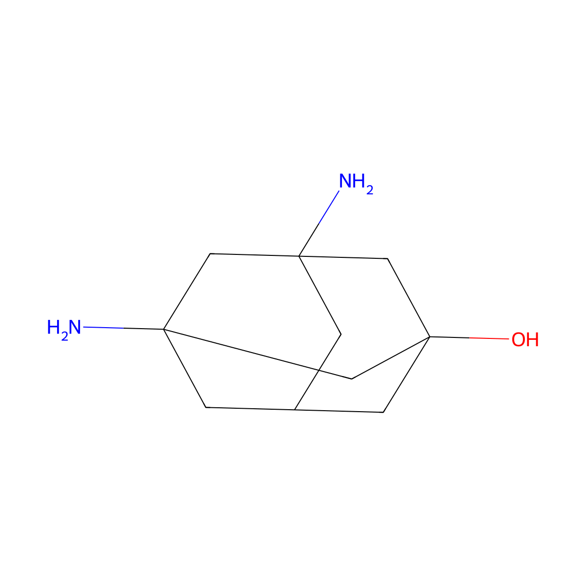 3,5-Diaminoadamantan-1-ol molecular structure, CAS 1822608-78-5