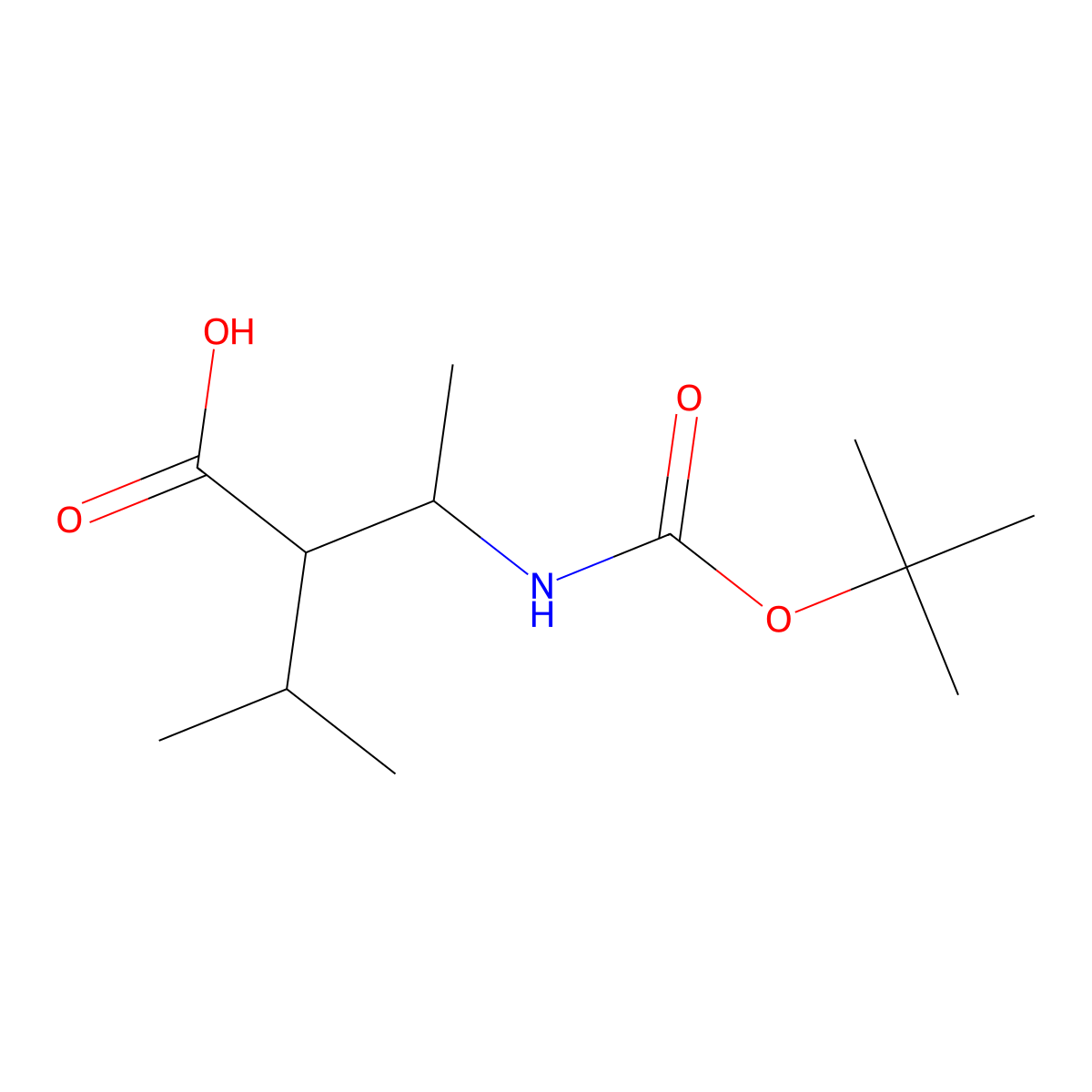 3-{[(Tert-butoxy)carbonyl]amino}-2-(propan-2-yl)butanoic acid molecular structure, CAS 1822613-03-5