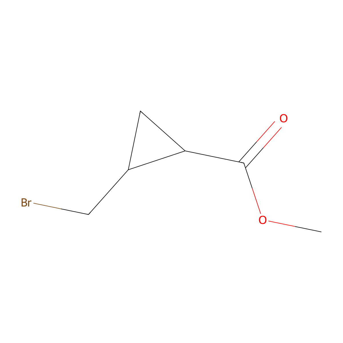 Methyl 2-(bromomethyl)cyclopropane-1-carboxylate molecular structure, CAS 1822613-20-6
