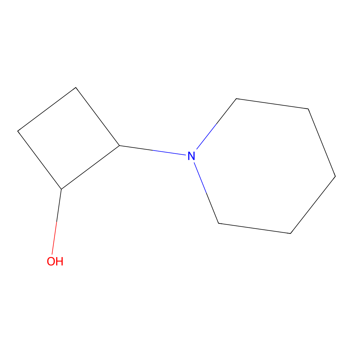 2-(Piperidin-1-yl)cyclobutan-1-ol molecular structure, CAS 1822613-77-3