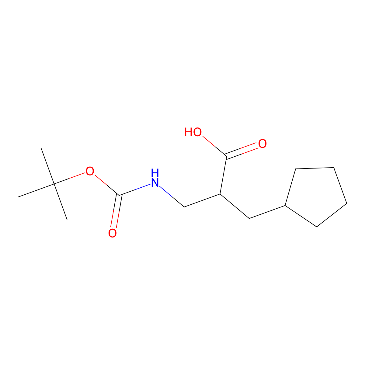 3-([(Tert-butoxy)carbonyl]amino)-2-(cyclopentylmethyl)propanoic acid molecular structure, CAS 1822615-25-7