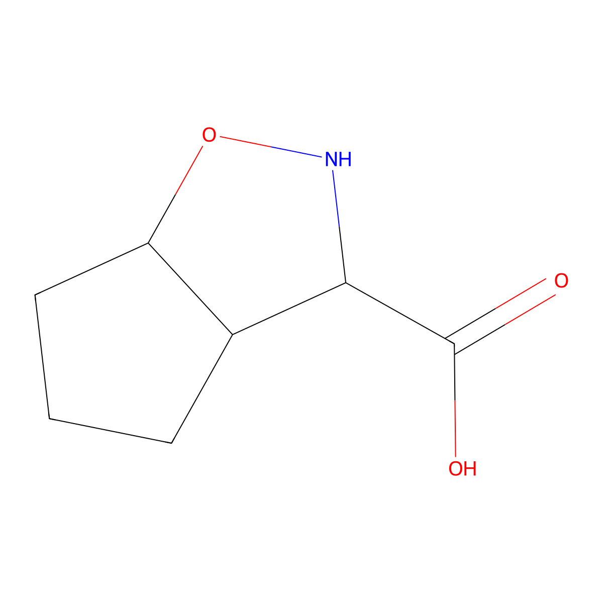 Hexahydro-2H-cyclopenta[D][1,2]oxazole-3-carboxylic acid molecular structure, CAS 1822615-79-1