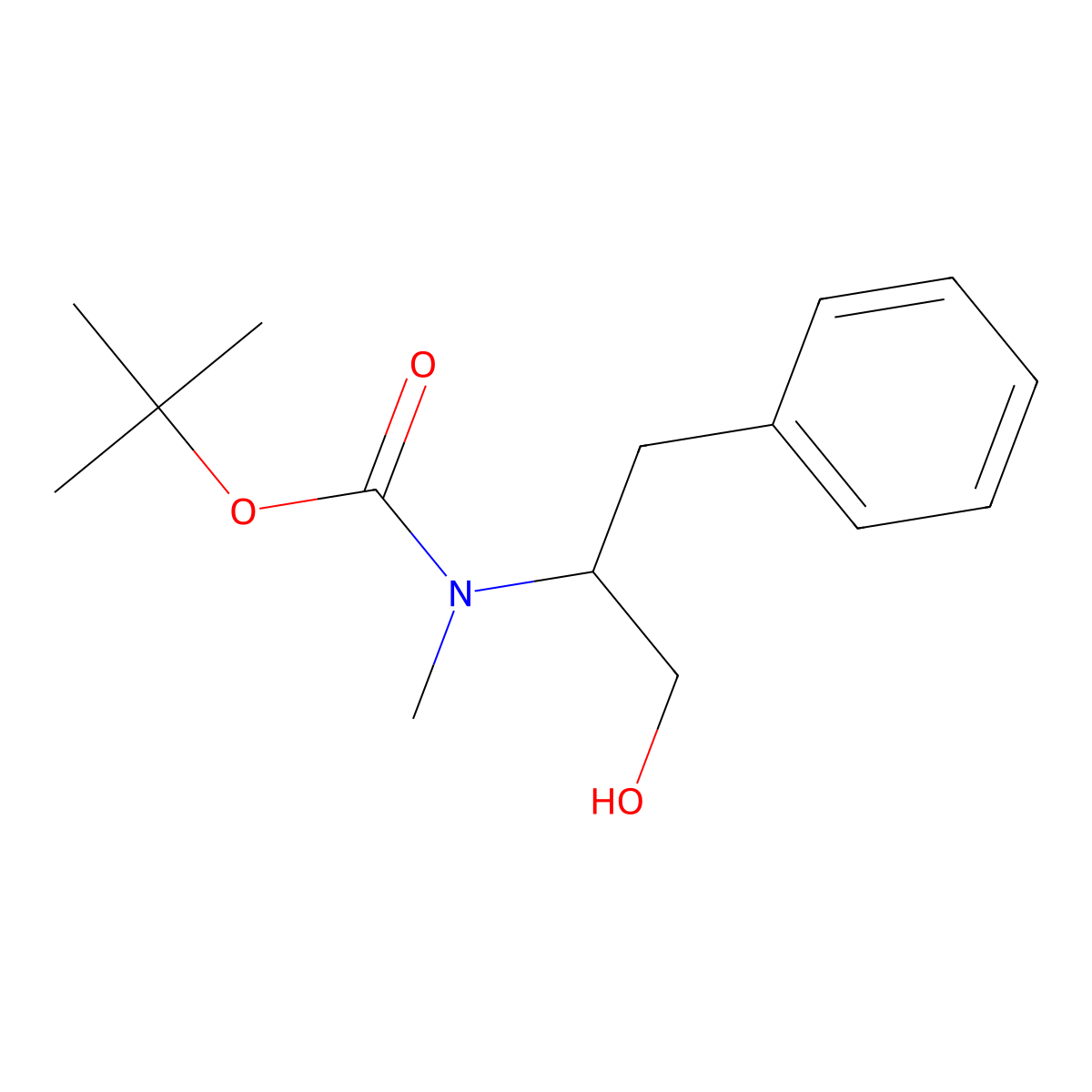tert-butyl N-(1-hydroxy-3-phenylpropan-2-yl)-N-methylcarbamate molecular structure, CAS 1822617-89-9