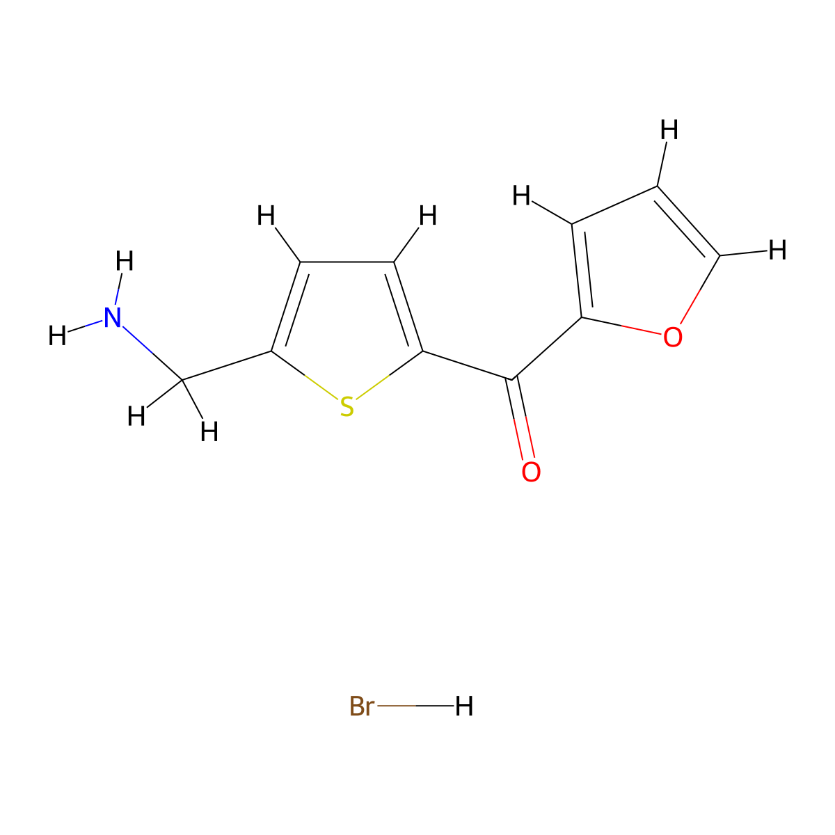 [5-(Aminomethyl)-2-thienyl](2-furyl)methanone hydrobromide molecular structure, CAS 1822622-32-1