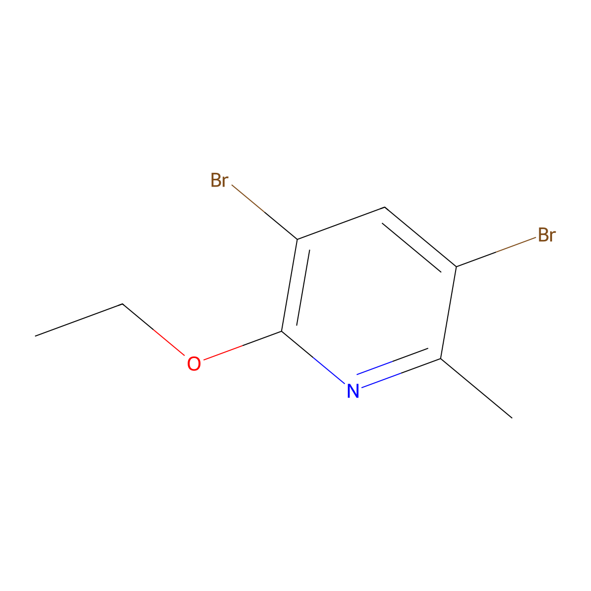 3,5-Dibromo-2-ethoxy-6-methylpyridine molecular structure, CAS 1822626-15-2
