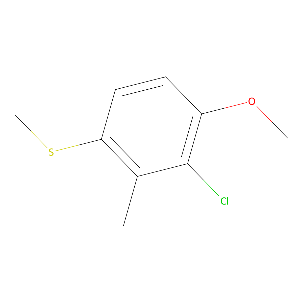(3-Chloro-4-methoxy-2-methylphenyl)(methyl)sulfane molecular structure, CAS 1822628-21-6