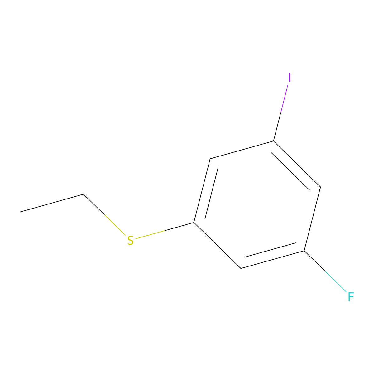 Ethyl(3-fluoro-5-iodophenyl)sulfane molecular structure, CAS 1822628-29-4