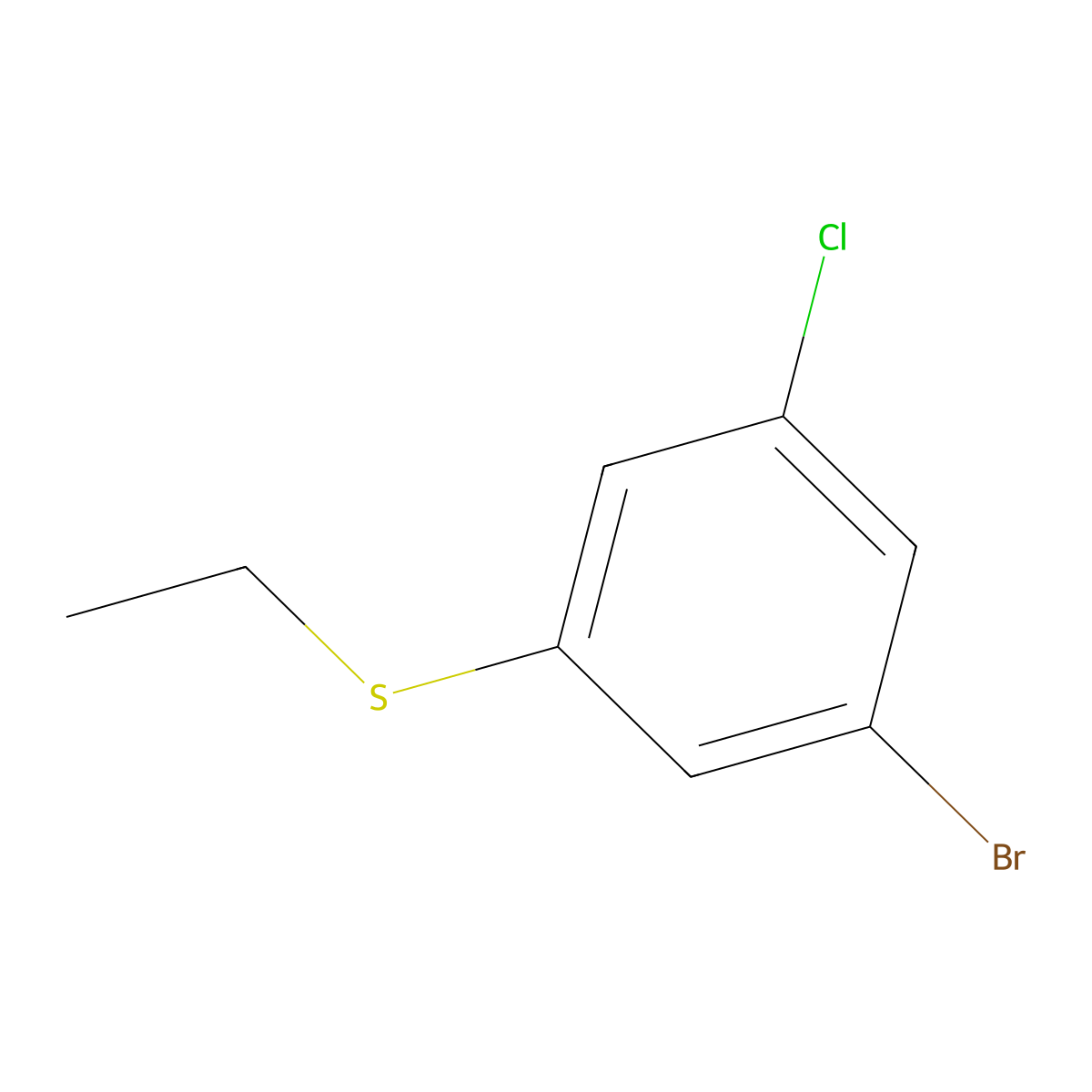 (3-Bromo-5-chlorophenyl)(ethyl)sulfane molecular structure, CAS 1822628-69-2