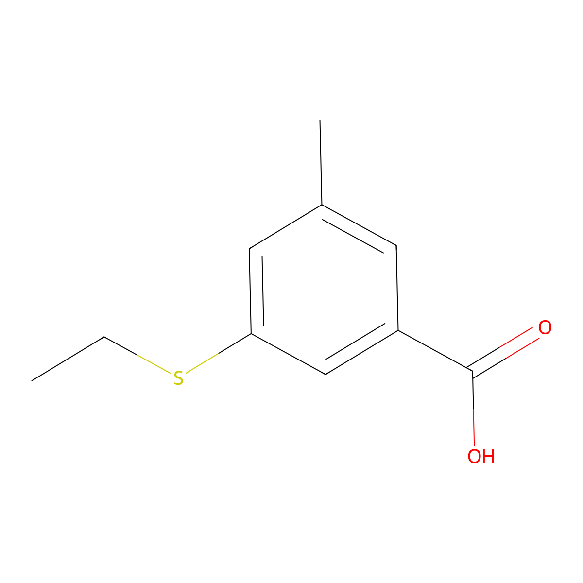 3-(Ethylthio)-5-methylbenzoic acid molecular structure, CAS 1822629-52-6