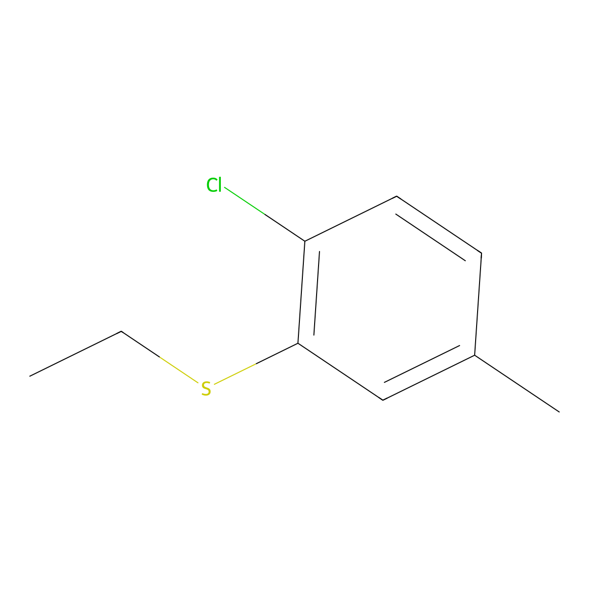 Benzene, 1-chloro-2-(ethylthio)-4-methyl- molecular structure, CAS 1822629-68-4