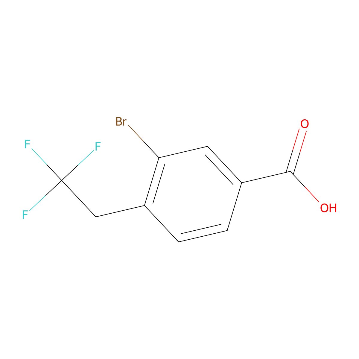 3-Bromo-4-(2,2,2-trifluoroethyl)benzoic acid molecular structure, CAS 1822631-70-8