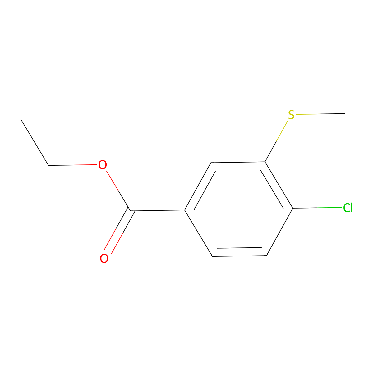 Ethyl 4-chloro-3-(methylthio)benzoate molecular structure, CAS 1822631-73-1