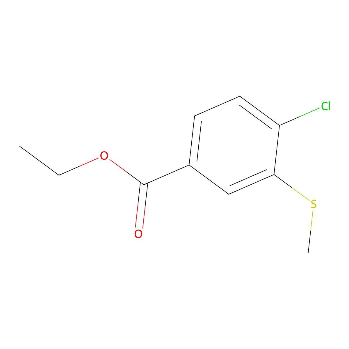 Ethyl 4-chloro-3-(methylthio)benzoate molecular structure, CAS 1822631-73-1