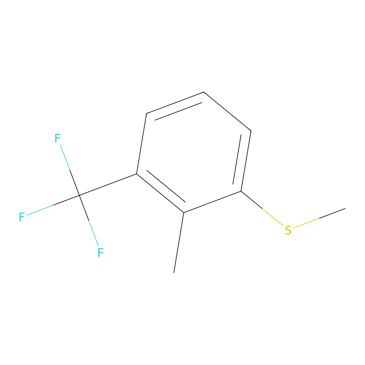 Methyl(2-methyl-3-(trifluoromethyl)phenyl)sulfane molecular structure, CAS 1822631-82-2