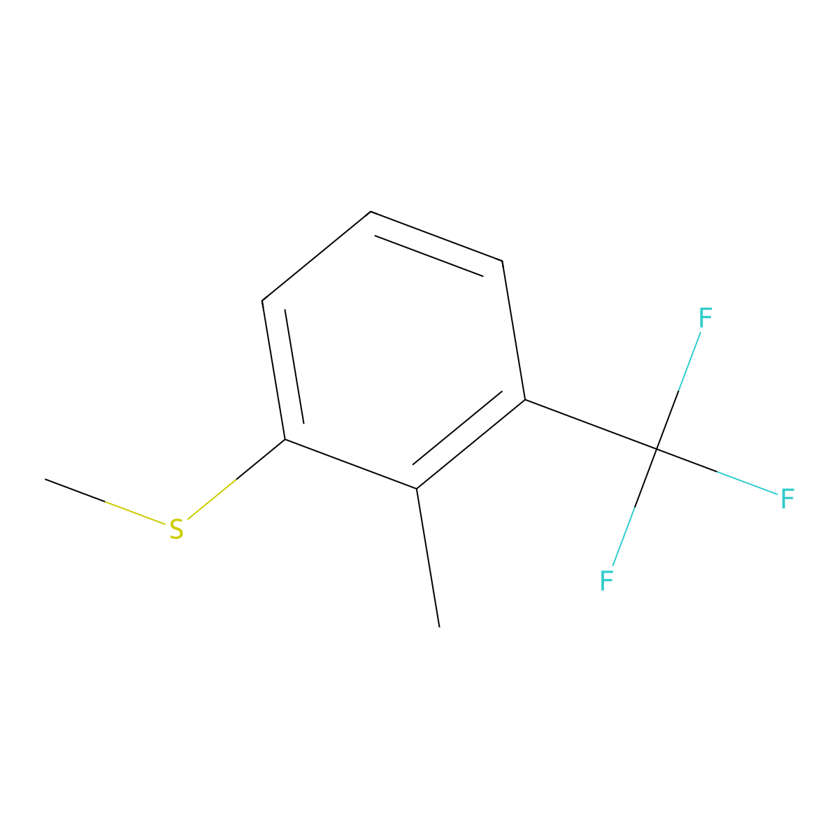 Methyl(2-methyl-3-(trifluoromethyl)phenyl)sulfane molecular structure, CAS 1822631-82-2