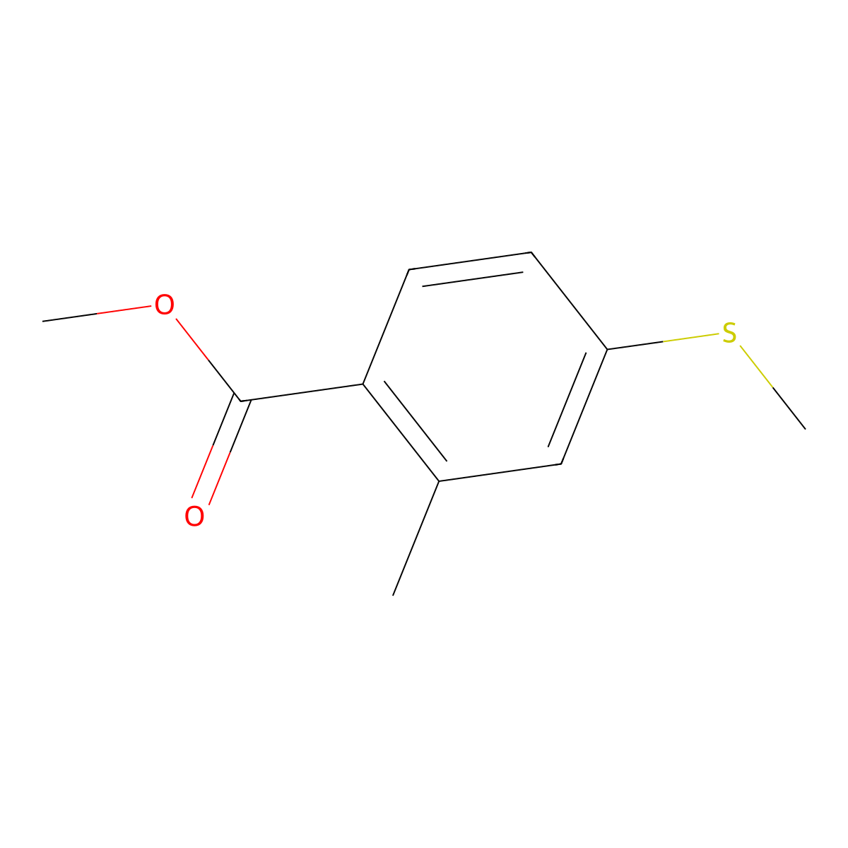 Methyl 2-methyl-4-(methylsulfanyl)benzoate molecular structure, CAS 1822631-90-2