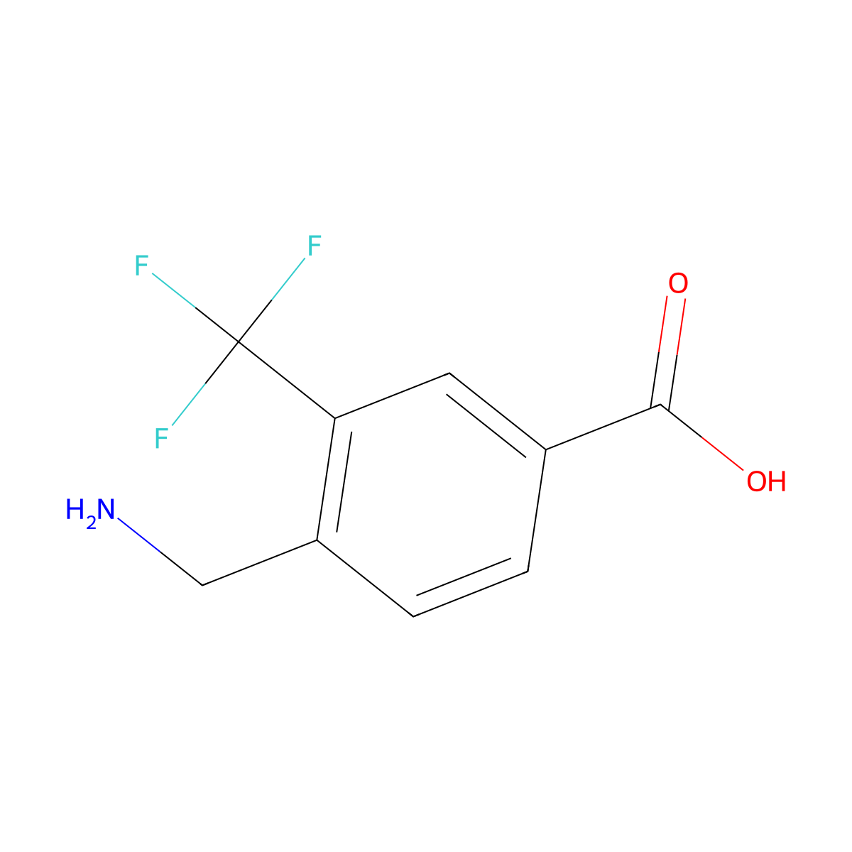 4-(Aminomethyl)-3-(trifluoromethyl)benzoic acid molecular structure, CAS 1822632-19-8